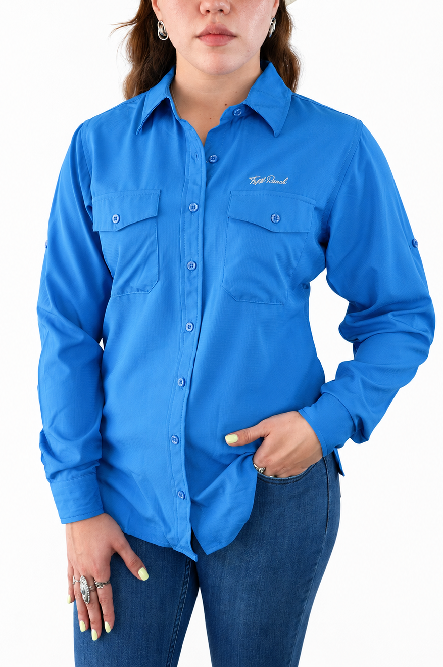 Camisa manga larga azul Dama KAL09