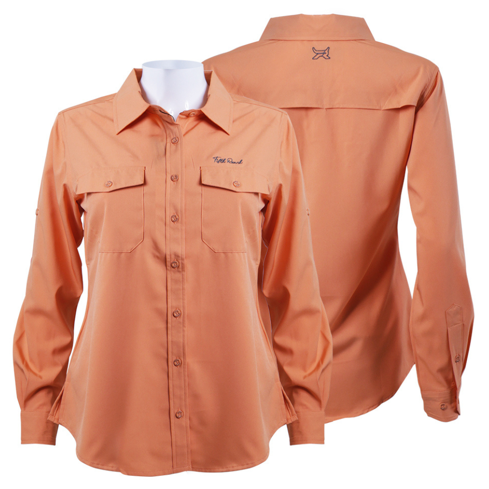 Camisa manga larga salmón Dama KAL13