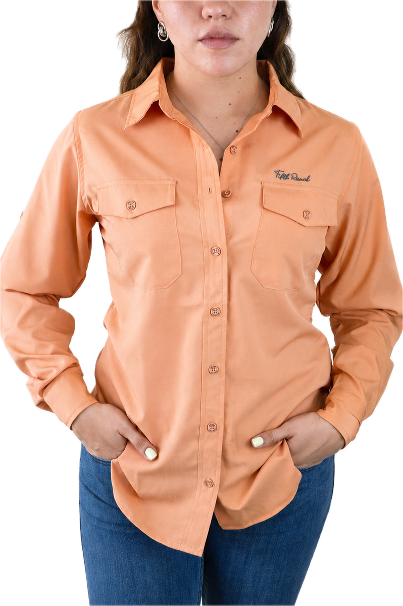 Camisa manga larga salmón Dama KAL13