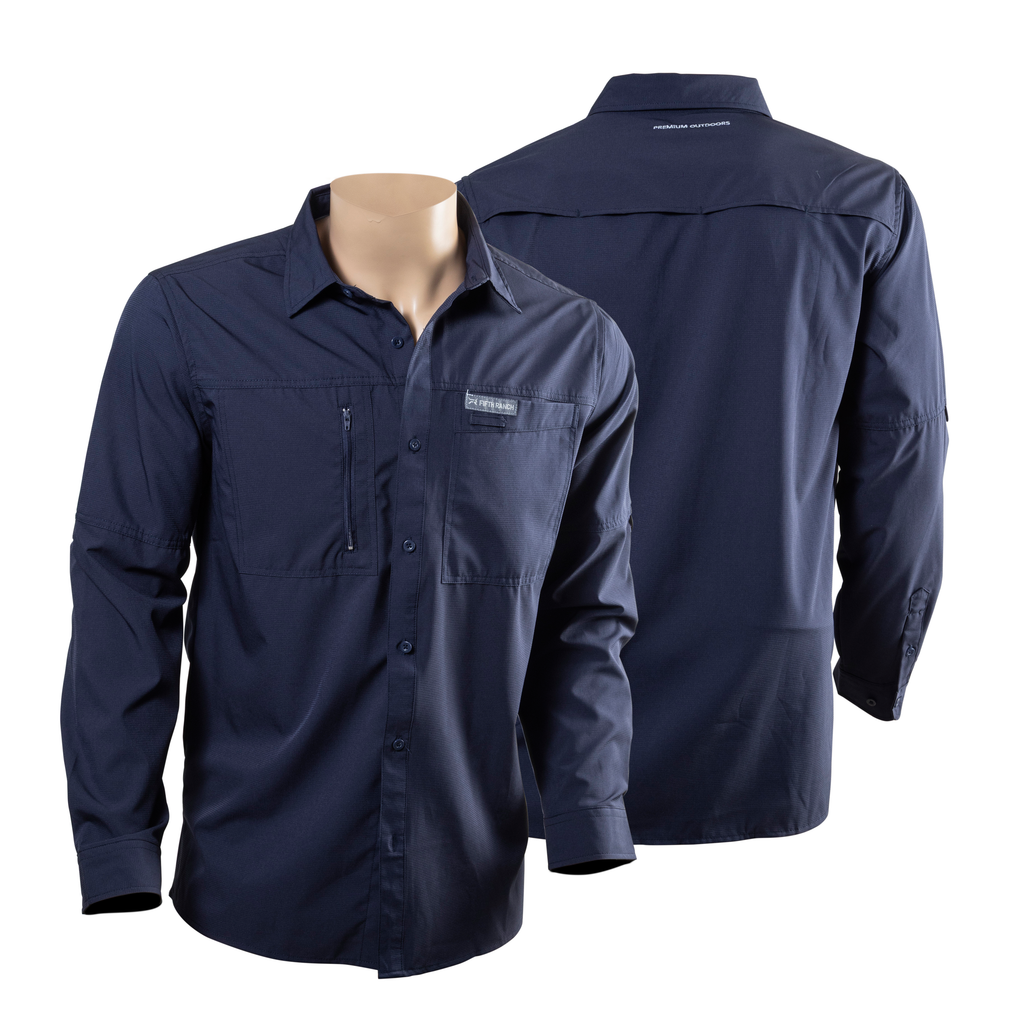 Camisa manga larga azul marino KAL01