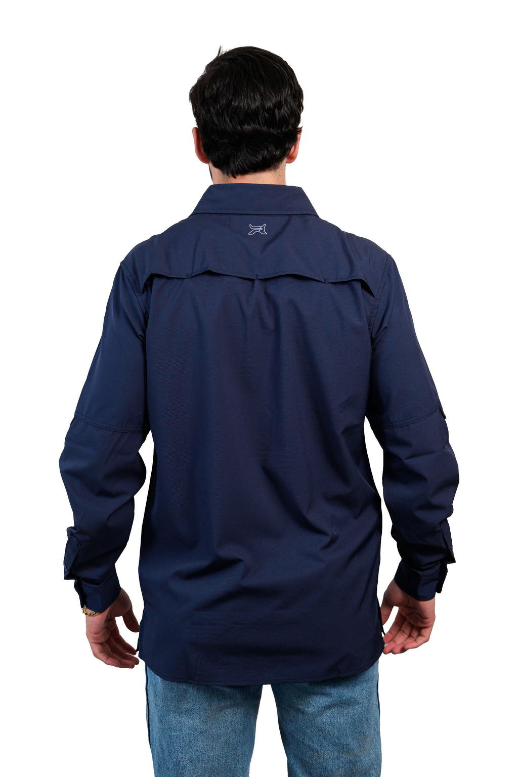 Camisa manga larga azul marino KAL01