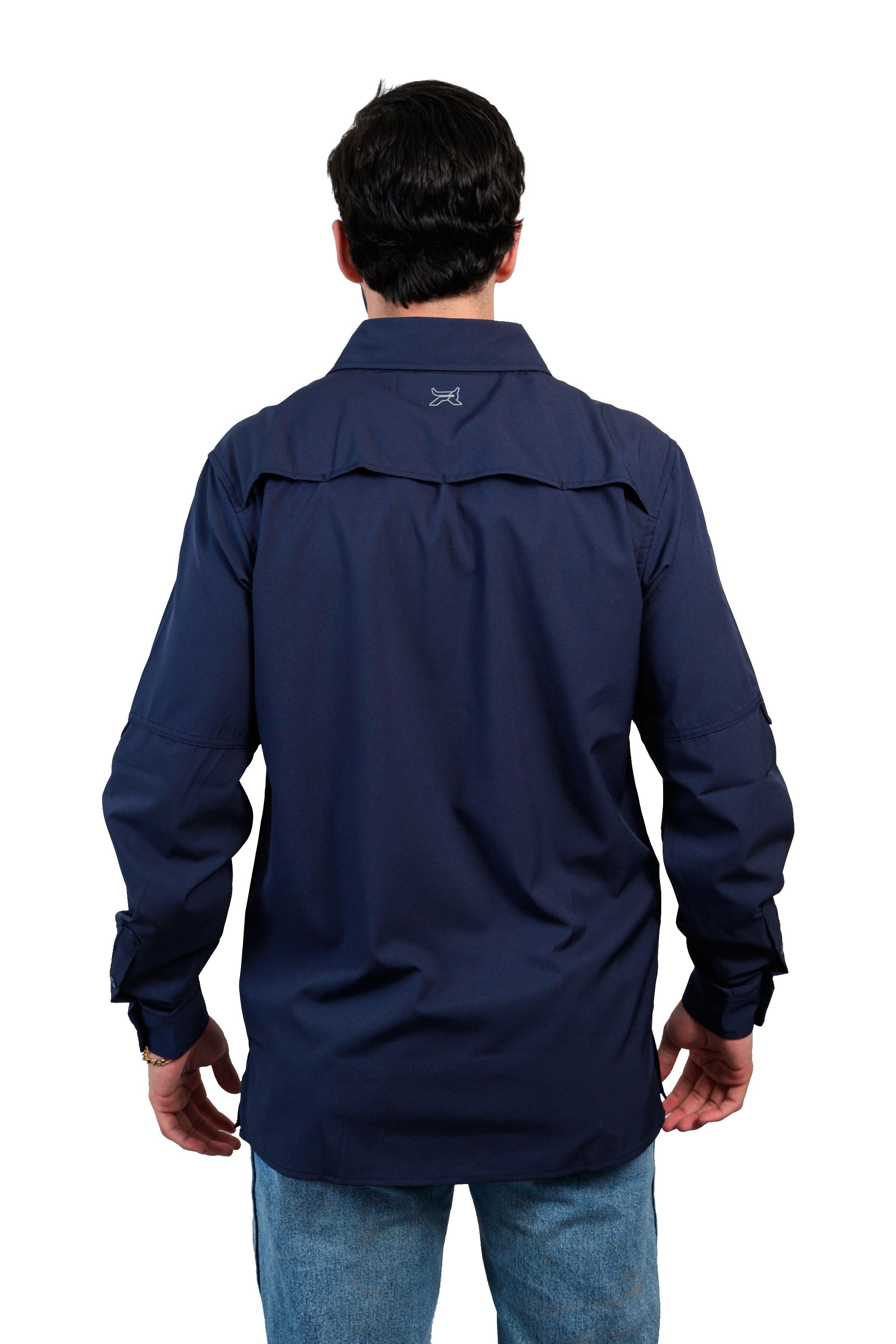 Camisa manga larga azul marino KAL01