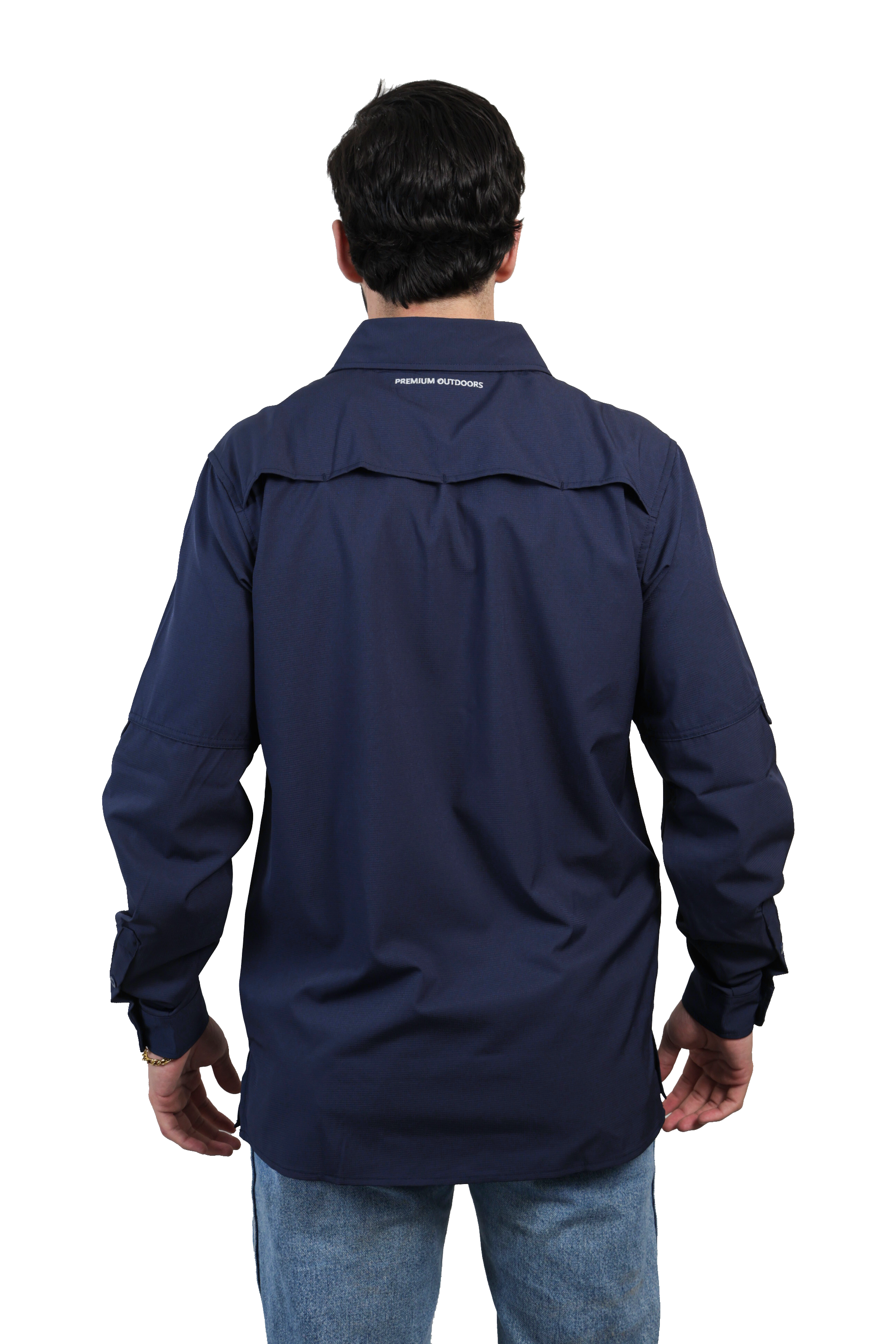 Camisa manga larga azul marino KAL01