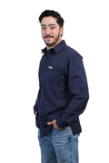 Camisa manga larga azul marino KAL01