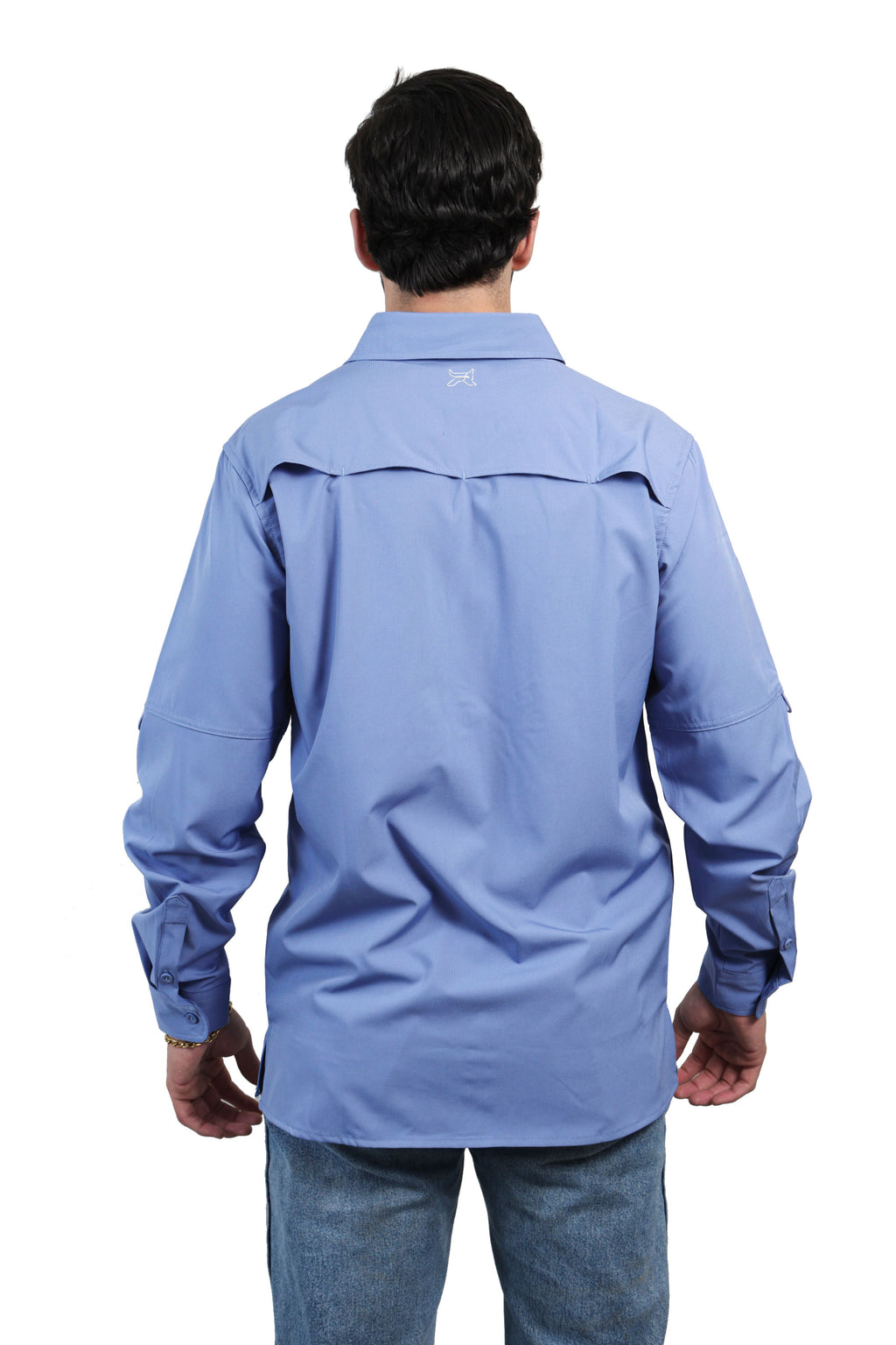 Camisa manga larga celeste KAL03