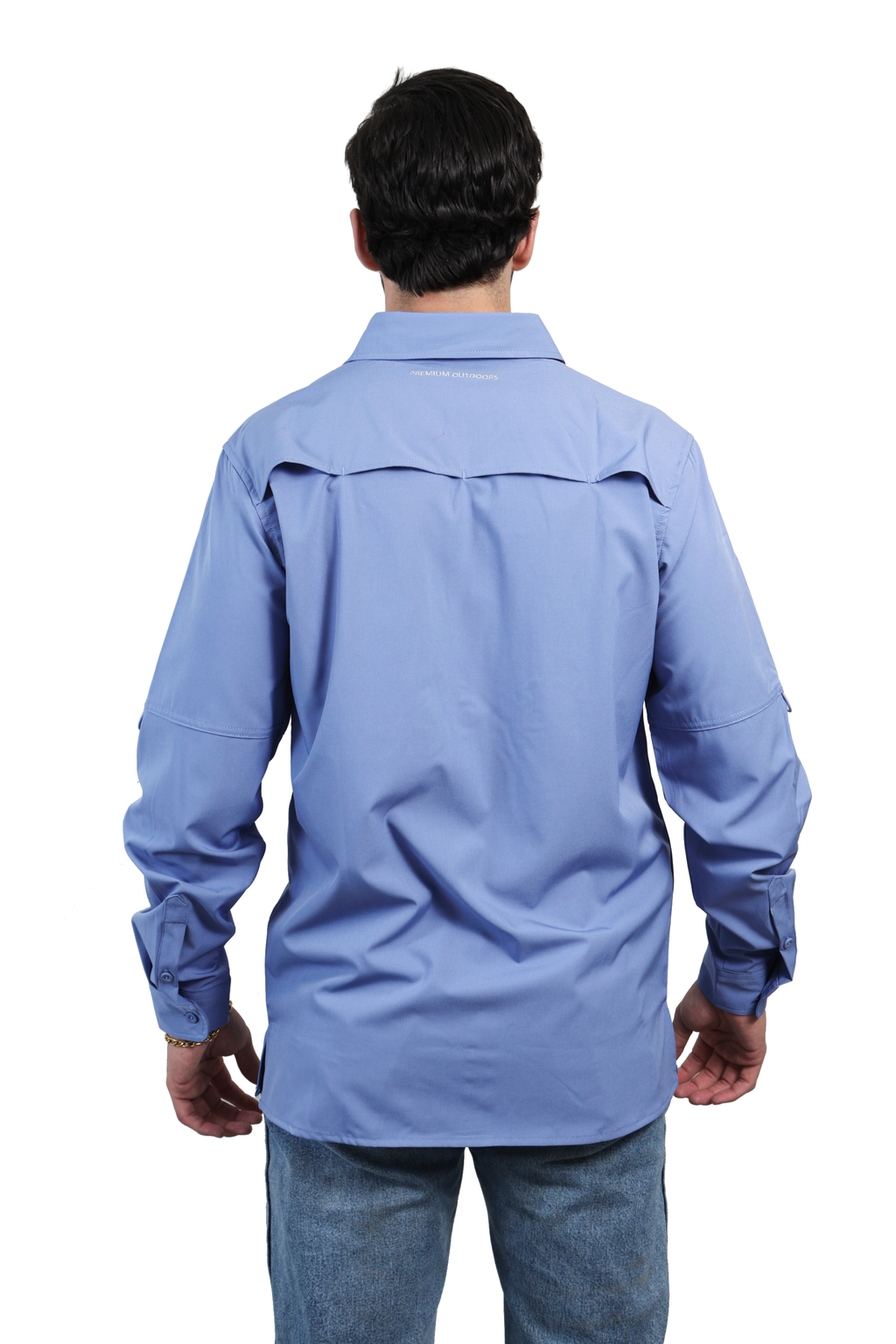 Camisa manga larga celeste KAL03