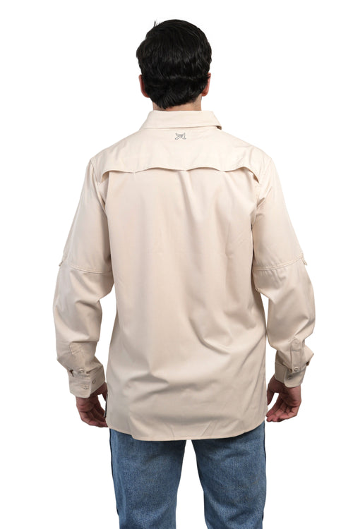 Camisa manga larga beige KAL04