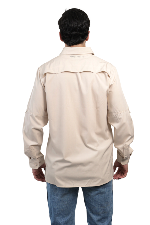 Camisa manga larga beige KAL04