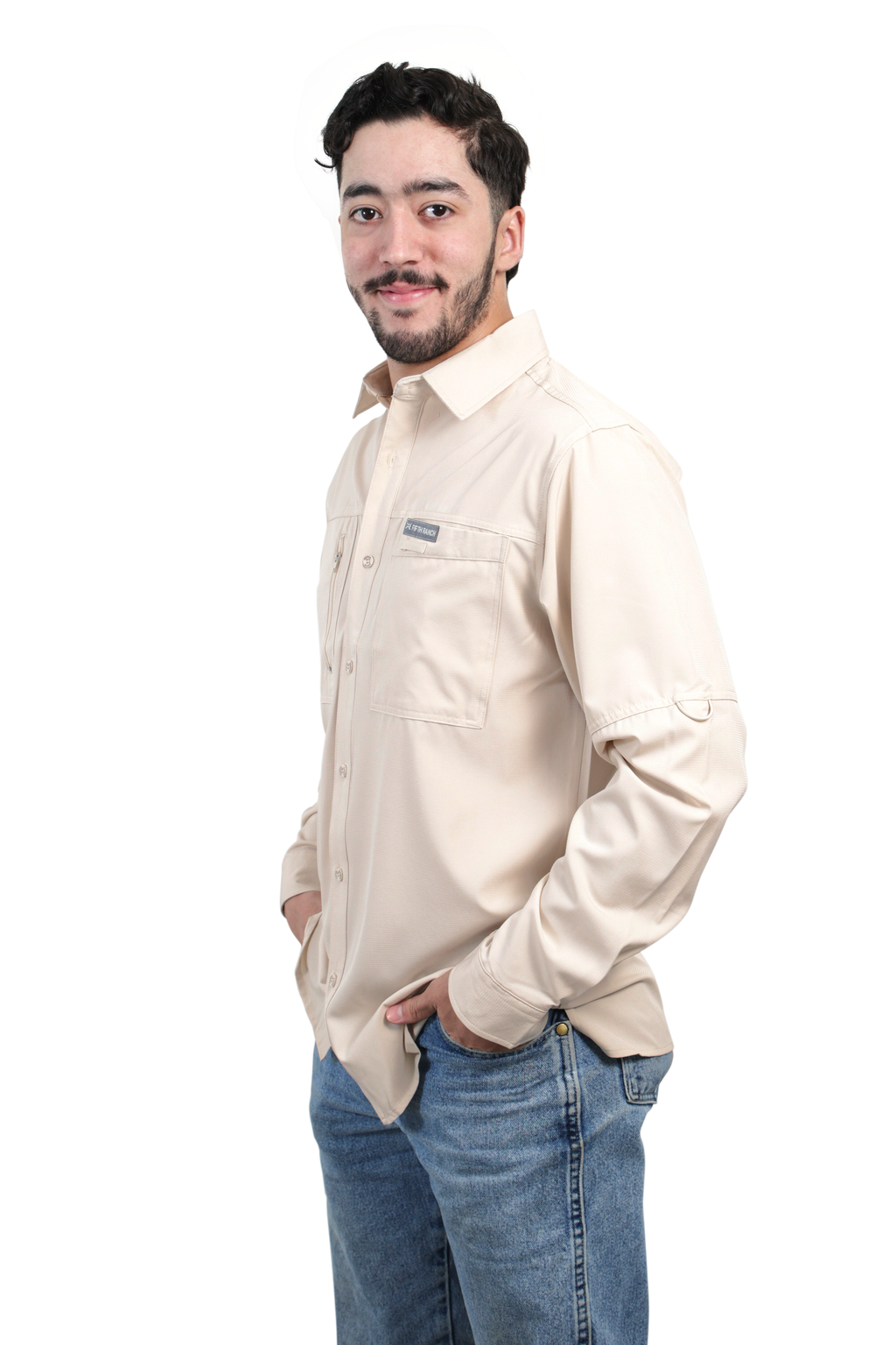 Camisa manga larga beige KAL04