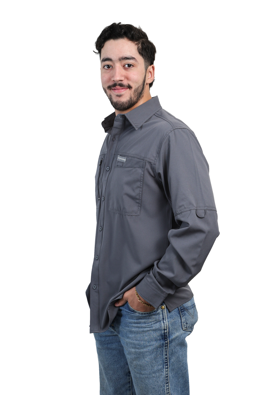 Camisa manga larga gris KAL05