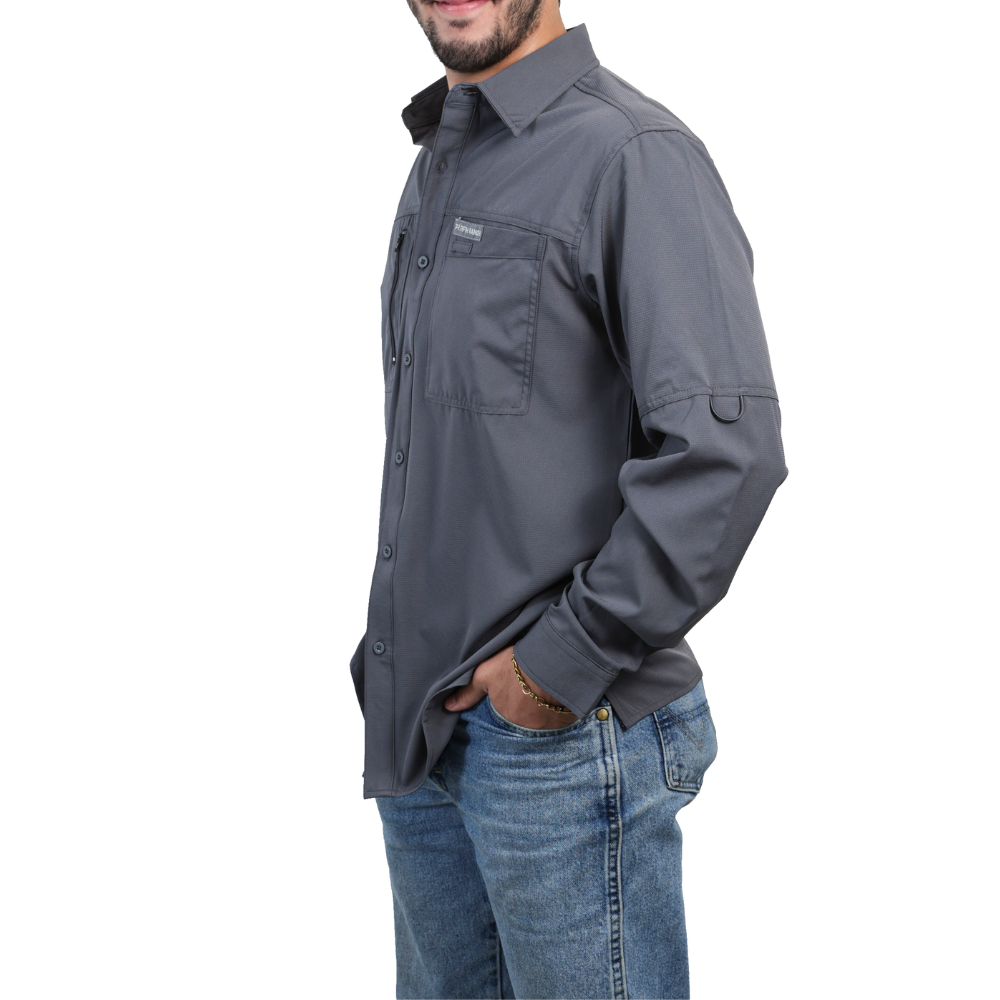 Camisa manga larga gris KAL05