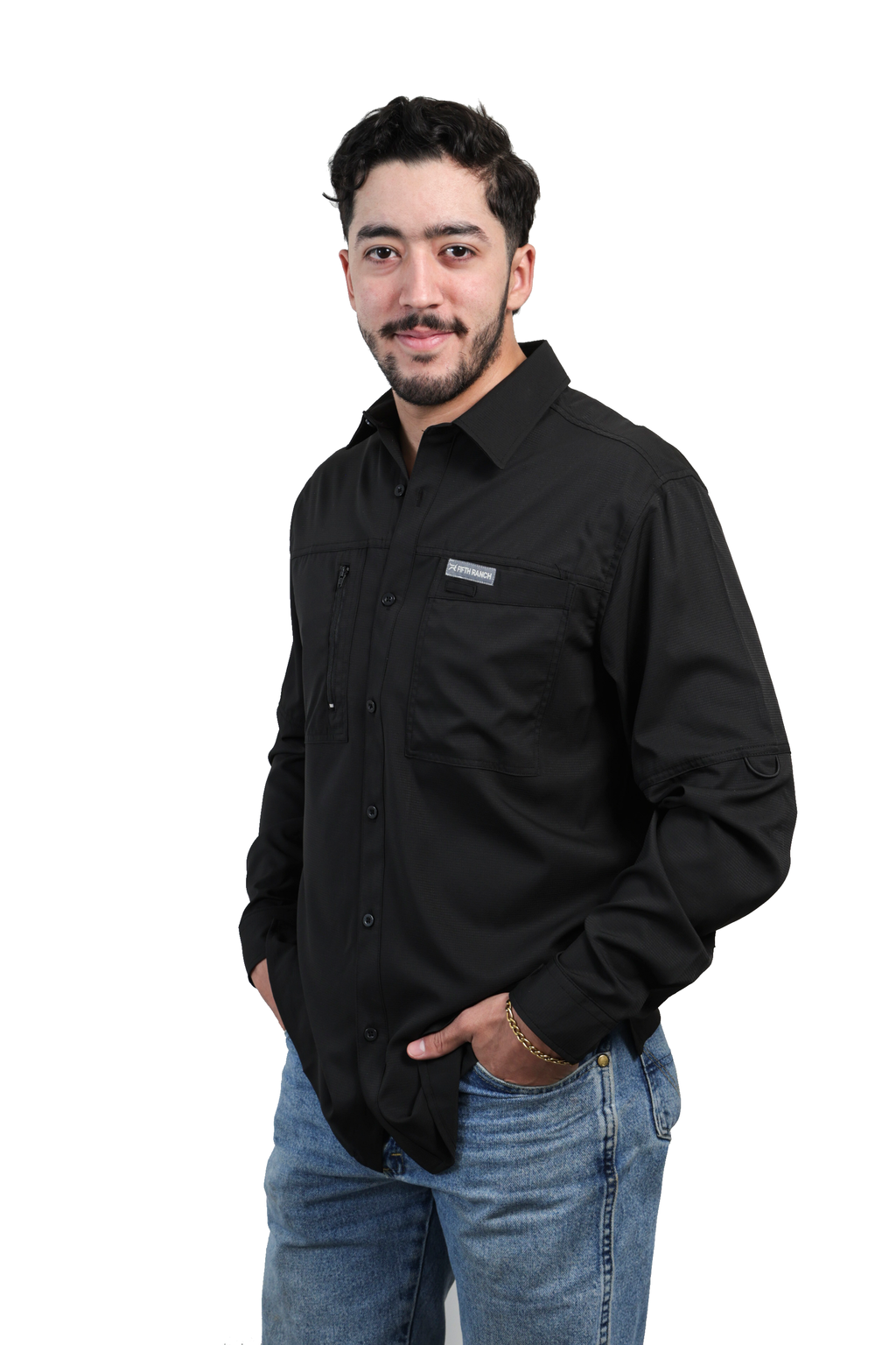 Camisa manga larga negro KAL06