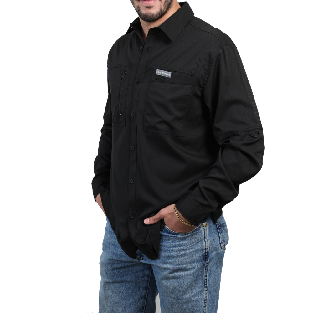 Camisa manga larga negro KAL06