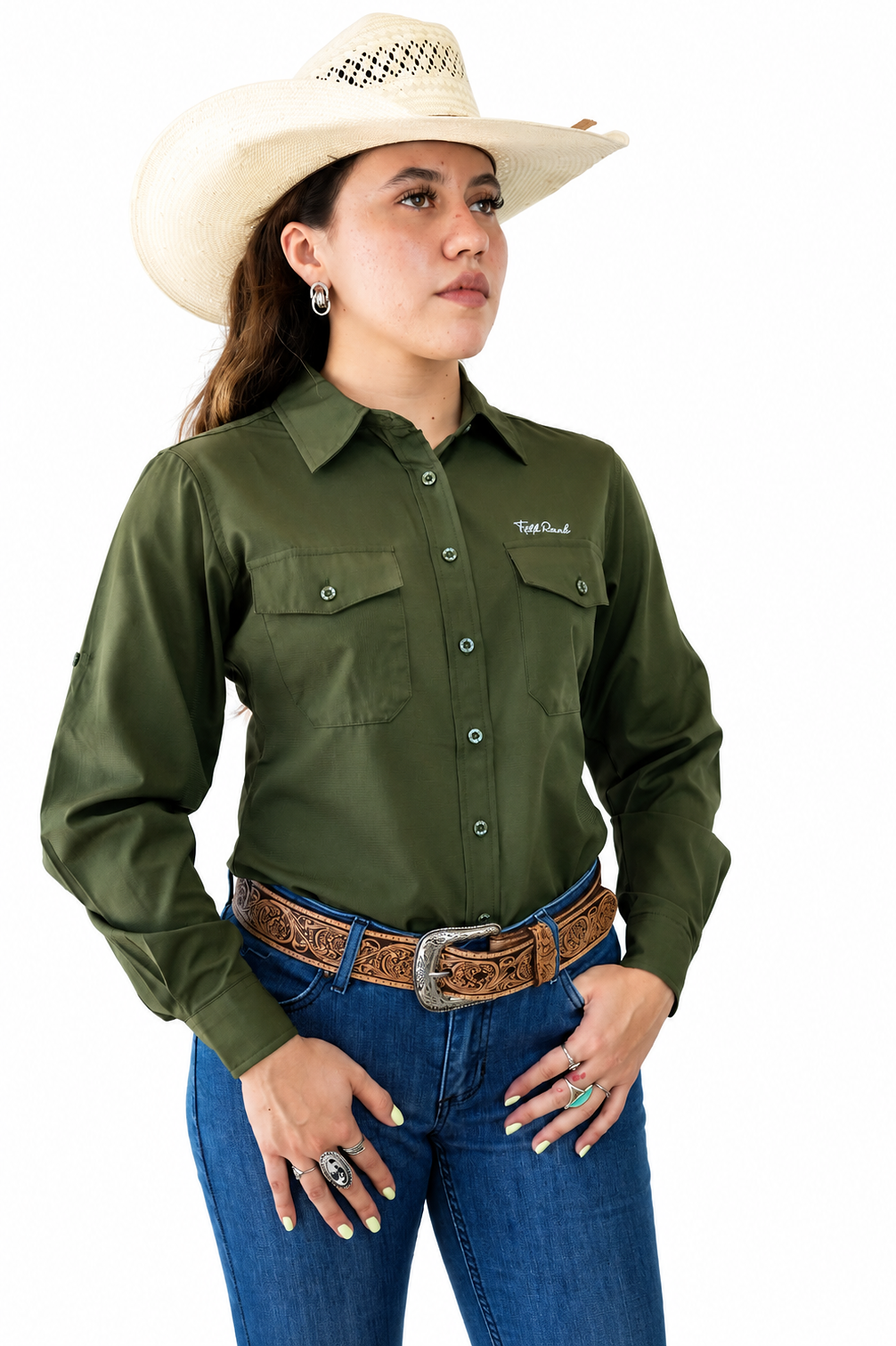 Camisa manga larga verde Dama KAL12