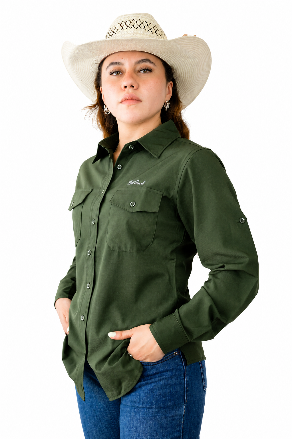 Camisa manga larga verde Dama KAL12